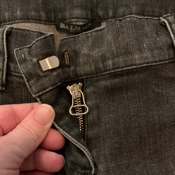 Balmain Gray Cotton Blend Jeans - Picture 3 of 14